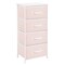 mDesign Tall Dresser Storage Tower Stand with 4 Fabric Drawers